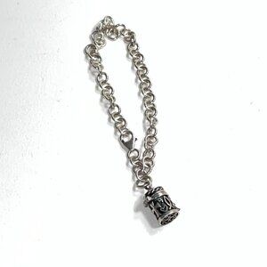 Vintage 925 Sterling Silver Prayer Box Hope Chest Charm Pendant heart bracelet